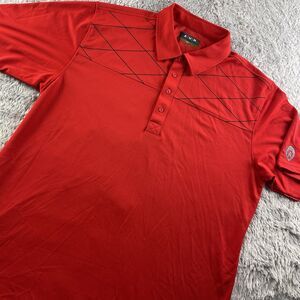 Wisconsin Badgers Polo Shirt Mens Extra Large Red Geometric Performance Bucky UW